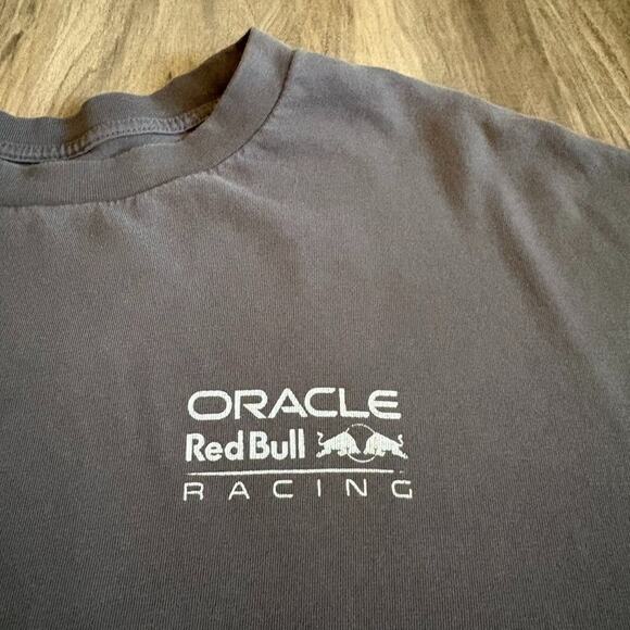 American Eagle Oracle Red Bull Racing T-Shirt Men's Size XL Gray Worn Stained - Picture 5 of 6